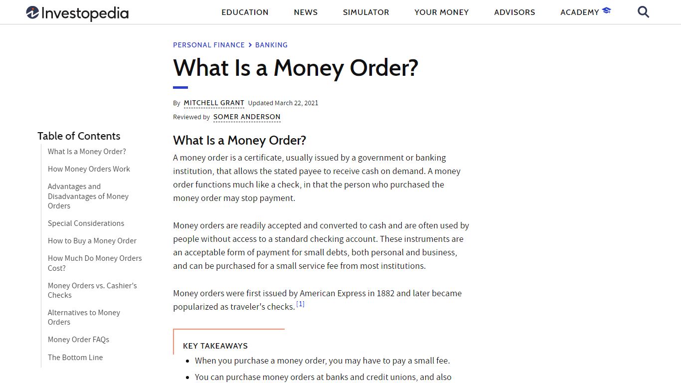 Money Order: Overview - Investopedia