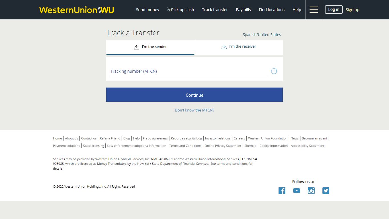 Track your money transfer | Western Union